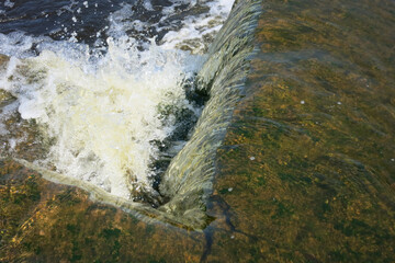 Water on the edge of the waterfall