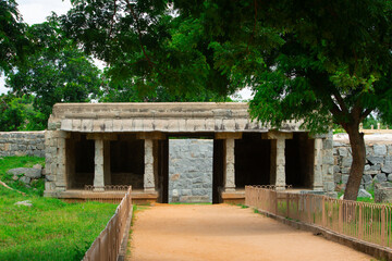 Fototapeta na wymiar One of the entrance complex in the Gingee Fort, Villupuram district, Tamil Nadu, India