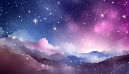 abstract starlight and pink and purple and blue clouds stardust blink background presentation star...