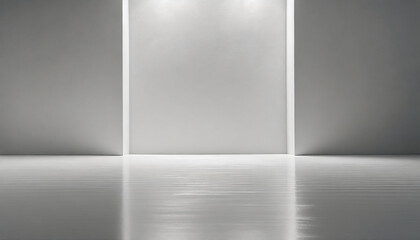 light gray wall and smooth floor with interesting light reflections background for the presentation ai generated