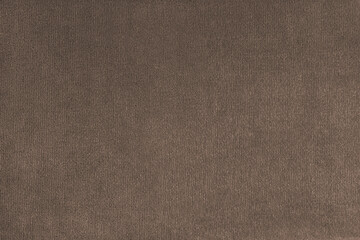 Texture background of velours brown fabric. Upholstery texture fabric, velvet furniture textile material, design interior, decor. Fleecy fabric texture close up, backdrop, wallpaper.