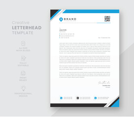 Creative modern corporate letterhead design, new letterhead template, company business letterhead design