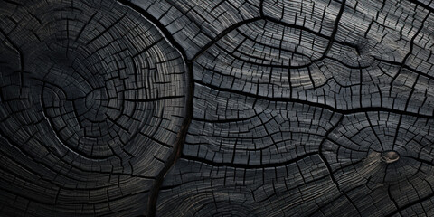 black burnt cracked wood, texture background