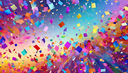 birthday rectangular confetti light rainbow glitter confetti background colored festive texture