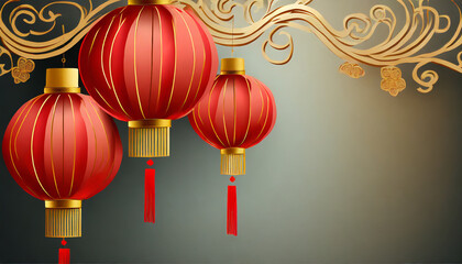 red chinese lantern element background