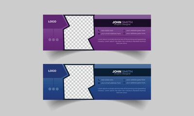 Personal social media cover page design using an author photo - Simple and artistic email signature