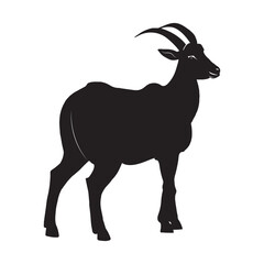 A beautiful goat silhouette vector illustration