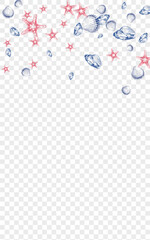 Red Clam Background Transparent Vector. Snail Vintage Illustration. Doodle Wallpaper. Orange Oyster Pretty Graphic. Navy Scallop.