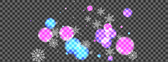 Black Snowfall Background Transparent Vector. Glare Shine Texture. Purple Weather. Blue Blur Brilliance. Elegant Frame.