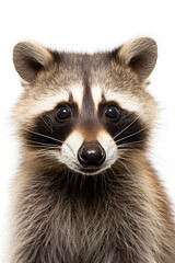 Funny raccoon on white background