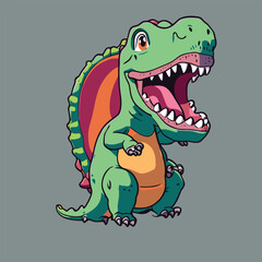 a happy dinosaur vector art