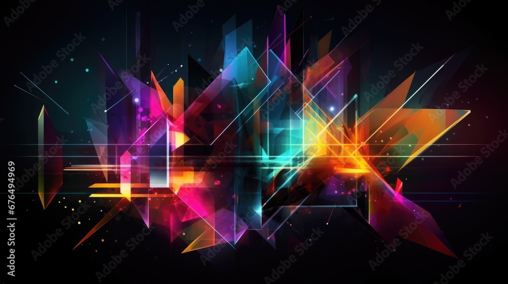 Poster abstract background or screensaver in colorful colors in hi-tech style. multicolor lines and planes.