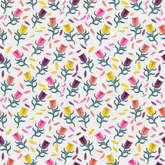 vector flower beautiful seamless pattern for decoration, wallpaper, fabric, wrapping, background, display, etc.
