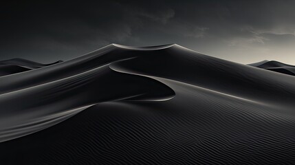 Black sand dunes with ripples texture stock photo