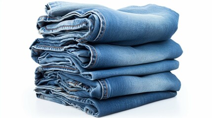 stack of blue jeans