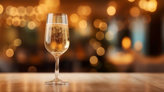 A soft focus image of a glass of champagne  AI generated illustration