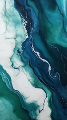 a wallpaper of a marble pattern with the colors dark grayblue, greenblue, and white created with Generative Ai