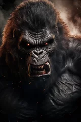 Fotobehang Face of an angry monster gorilla © Guido Amrein