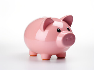 Obraz premium pink pig on a white background. piggy bank