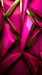 Fototapeta premium Neon hot pink and gold wallpaper created with Generative Ai