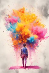 An explosion of colors a bold statement poster  AI generated illustration
