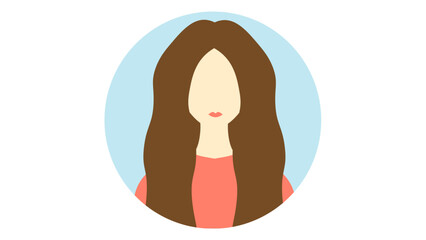 vector, illustration, design, girl, woman, avatar, profile picture, person, brunette, model, body positivity, body types