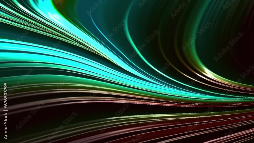 Sticker colorful liquid wave flowing on black texture. modern loop able background animation