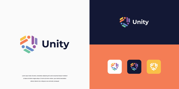 unity logo abstract, logo People and community, Logo for Teams or Groups