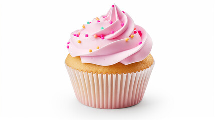 Cupcake isolated on white background. With clipping path. Made with generative ai