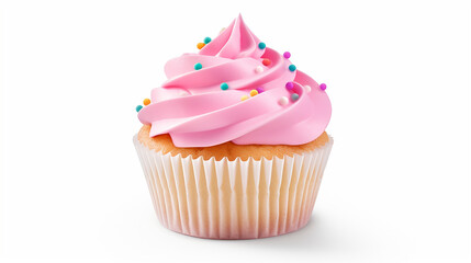 Cupcake isolated on white background. With clipping path. Made with generative ai