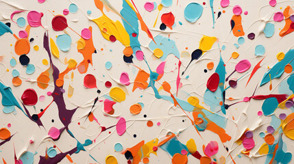multi-colored spots and masks with acrylic paint on canvas abstract background. ai generative