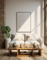 Modern home mockup interior background, 3d render Generative AI