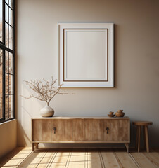 Modern home mockup interior background, 3d render Generative AI