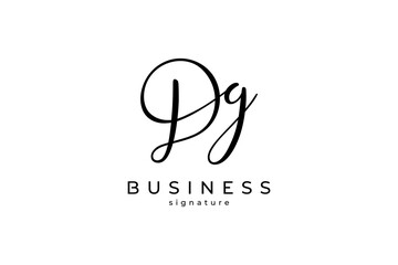 Obraz premium Dg initial signature logo. Handwriting logo template vector