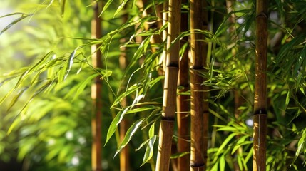 close-up of a single bamboo tree with its tall  AI generated illustration