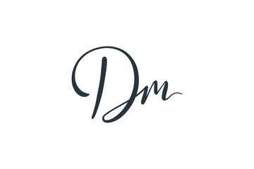 Dm initial signature logo. Handwriting logo template vector - obrazy, fototapety, plakaty