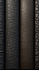 realistic leather texture, wallpaper seamless, black and dark gray background created with Generative Ai