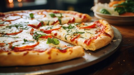 Delicious Margherita Pizza Close-Up
