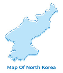 North korea simple outline map vector illustration