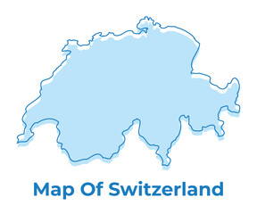 Switzerland simple outline map vector illustration