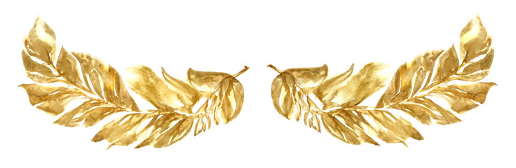 Złote liście dekoracyjne laur vintage	
