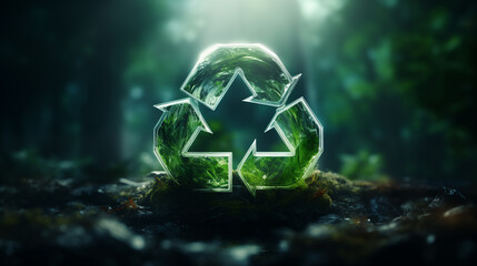 recycling symbol . ecology concept, nature protection, waste sorting, zero waste	 - obrazy, fototapety, plakaty