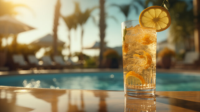
cocktail by the pool. summer party