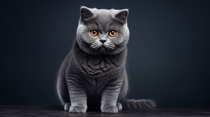 beautiful studio portrait of a british cat . copy space