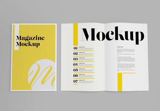 Open and Close Magazine Mockup
