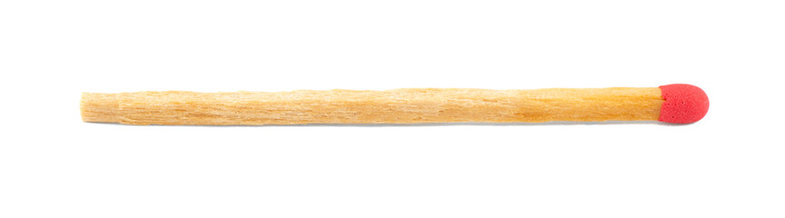 Wooden match close-up isolated on white background