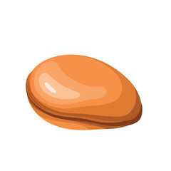 Mussel vector illustration. Cartoon isolated top view of one bivalve mollusc without shell, delicatessen seafood and delicacy for cooking restaurant or home menu dishes, fresh raw single mussel