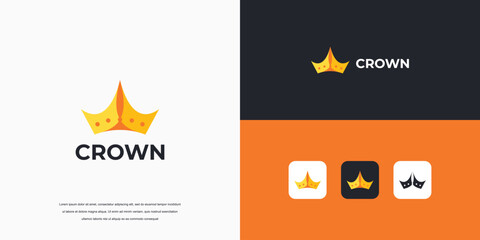 Abstract colorful crown logo vector