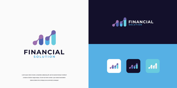 simple logo vector, financial growth logo