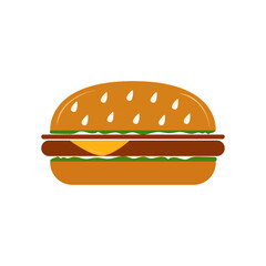 hamburger isolated on white background